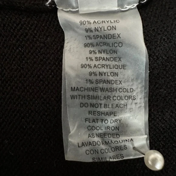 Vince Camuto Women S Black & White Sleeved Ruffled Fit & Flare Midi Knit Dress - Picture 13 of 13